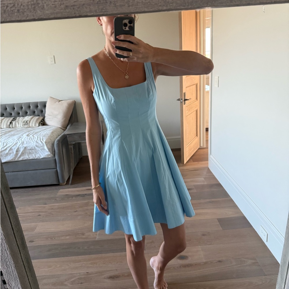 STAUD Light Blue Mini Dress